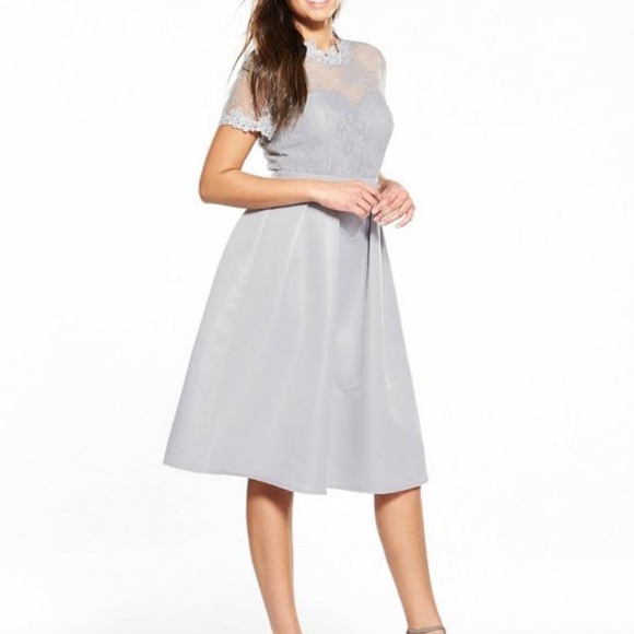 little mistress lace top full midi prom dress